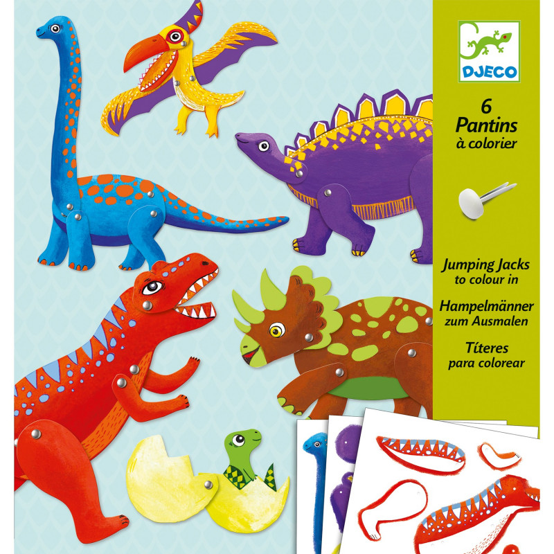 JUMPING JACKS TO COLOR IN - DINOS