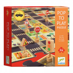 POP TO PLAY PUZZLE - LA VILLE 24 PCS