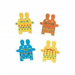 PAPER WEAVING AND STICKERS - 6 BUNNIES