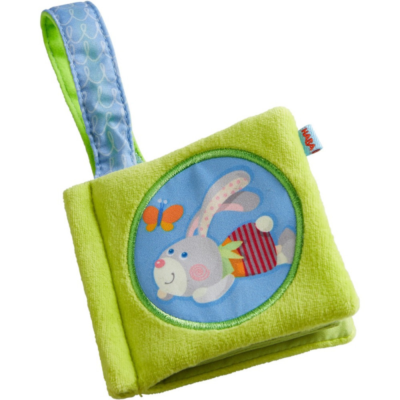 MINI-LIVRE EN TISSU POUR POUSSETTE LAPIN