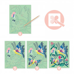 CARTES A GRATTER PASTEL - JARDIN FABULEUX