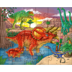 PUZZLES DINOSAURES 24 PCS