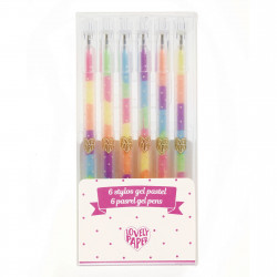 6 PASTEL GEL PENS