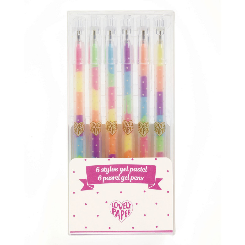 6 STYLOS GEL PASTEL