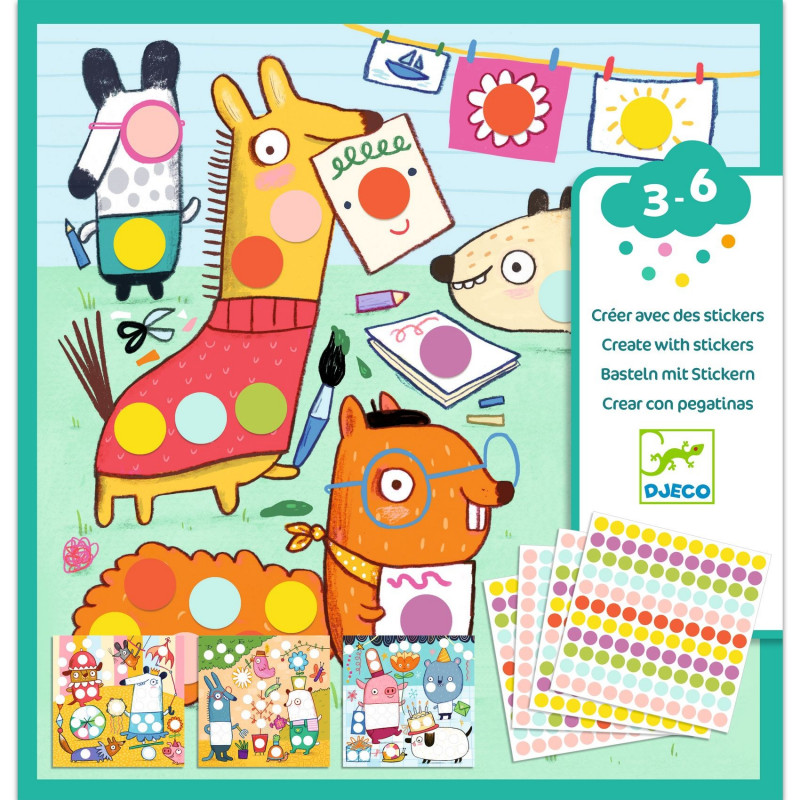 CREATE WITH STICKERS - WITH COLORED DOTS