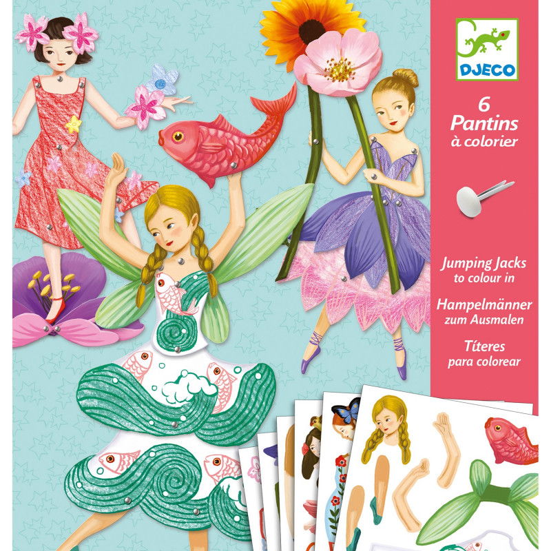 JUMPING JACKS TO COLOUR IN - FAIRIES