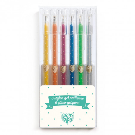 6 GLITTER GEL PENS