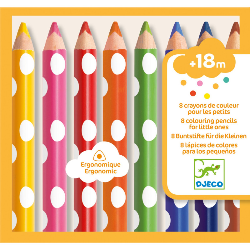 8 CRAYONS DE COULEURS POUR LES PETITS