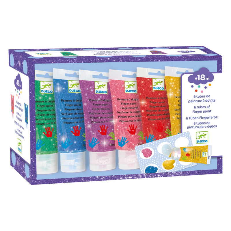 6 TUBES OF FINGER PAINT - GLITTER 6 TUBES OF FINGER PAINT - GLITTER