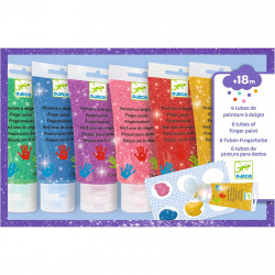 6 TUBES OF FINGER PAINT - GLITTER