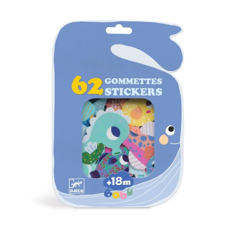 GOMMETTES STICKERS ANIMAUX DE LA MER